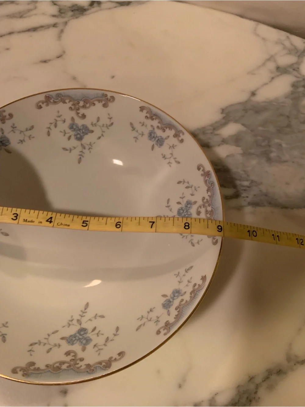 Vintage Imperial Seville Blue Gold Round Serving Bowl